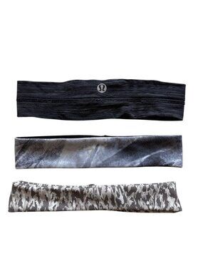 Lululemon / ivivva by Lululemon Headband Lot of 3 (Camo, Black & Grey)